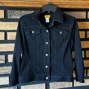 Girls Classic Black Denim Jacket